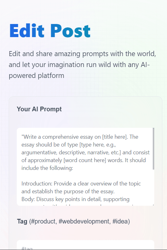 Edit Prompt Screen